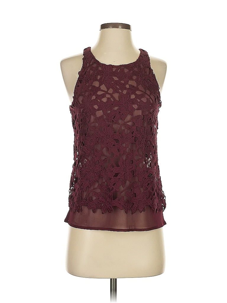 Pre-owned Express Sleeveless Blouse In Burgundy