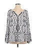 Foxcroft 100% Polyester Silver Long Sleeve Blouse Size XL - photo 1