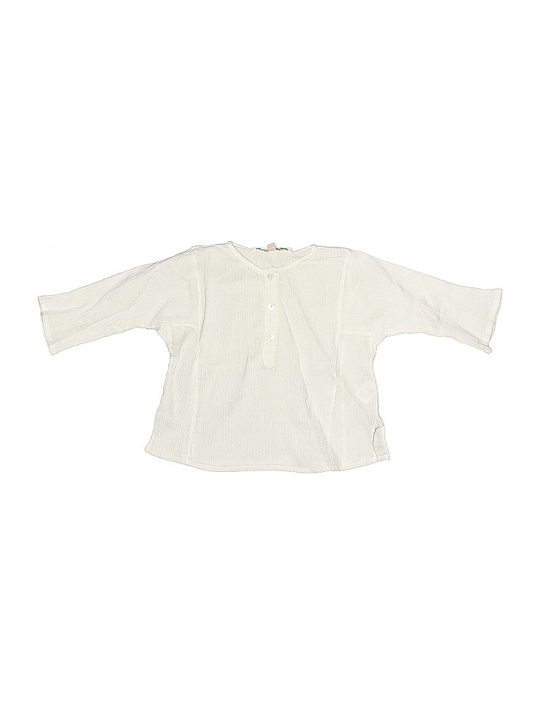 Pre-owned Bonpoint Kids' 3/4 Sleeve Blouse In White