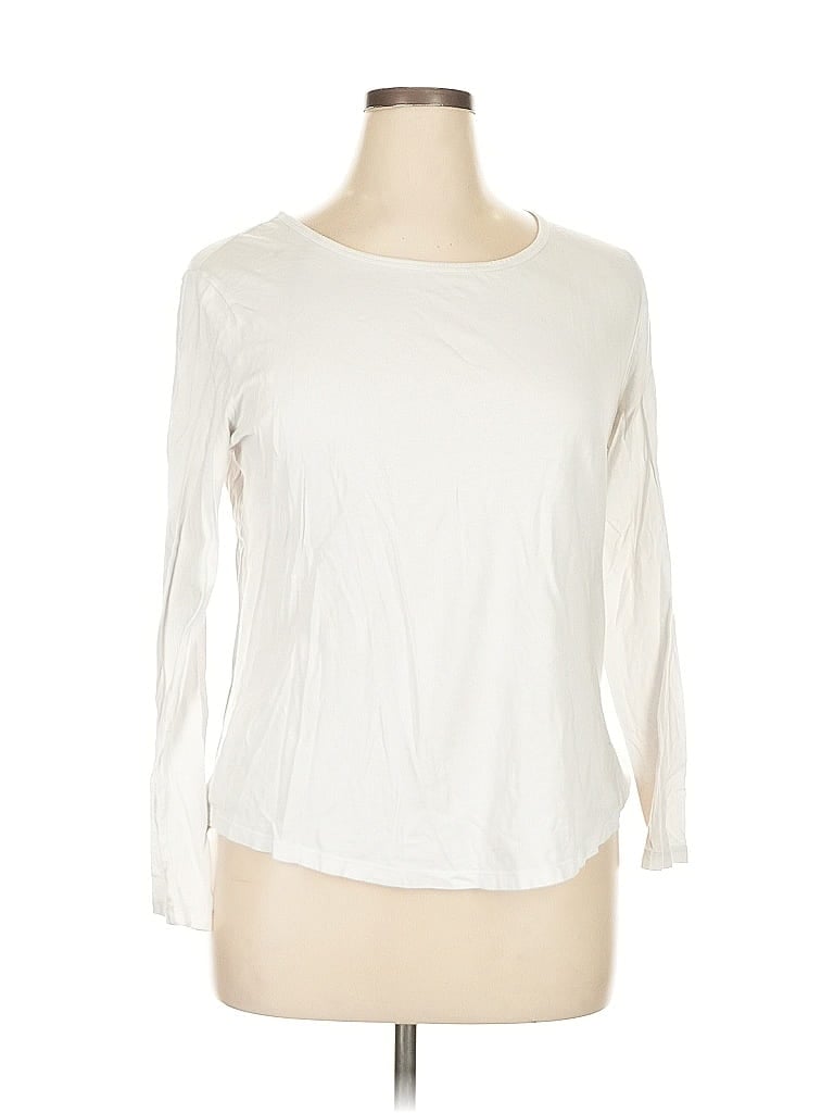 Pre-owned Dressbarn Long Sleeve T-shirt In White