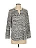Nic + Zoe 100% Polyester Silver Long Sleeve T-Shirt Size XS - photo 1