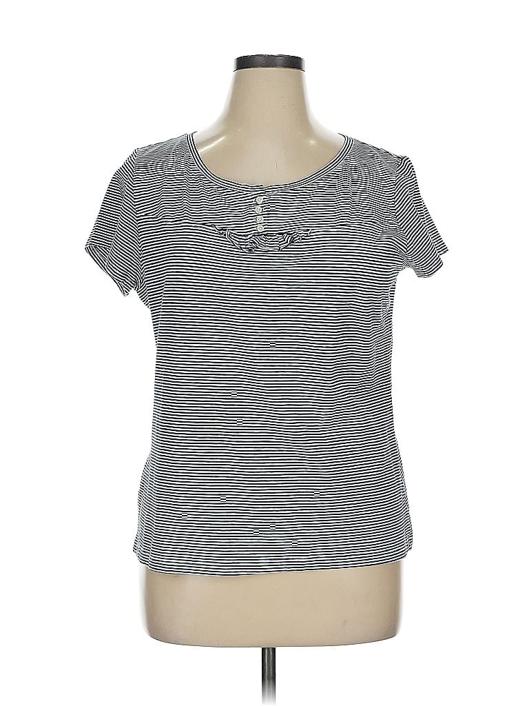 Pre-owned Assorted Brands Short Sleeve Henley Shirt In Blue