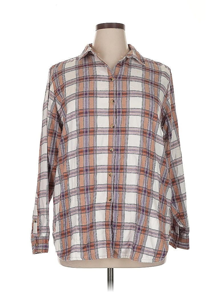 Pre-owned Jachs Girlfriend Long Sleeve Button Down Shirt In Brown