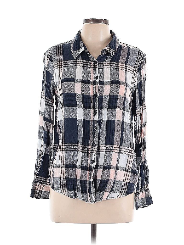 Olive Cotton Flax Panelled A-Line Top with Button-Down Placket