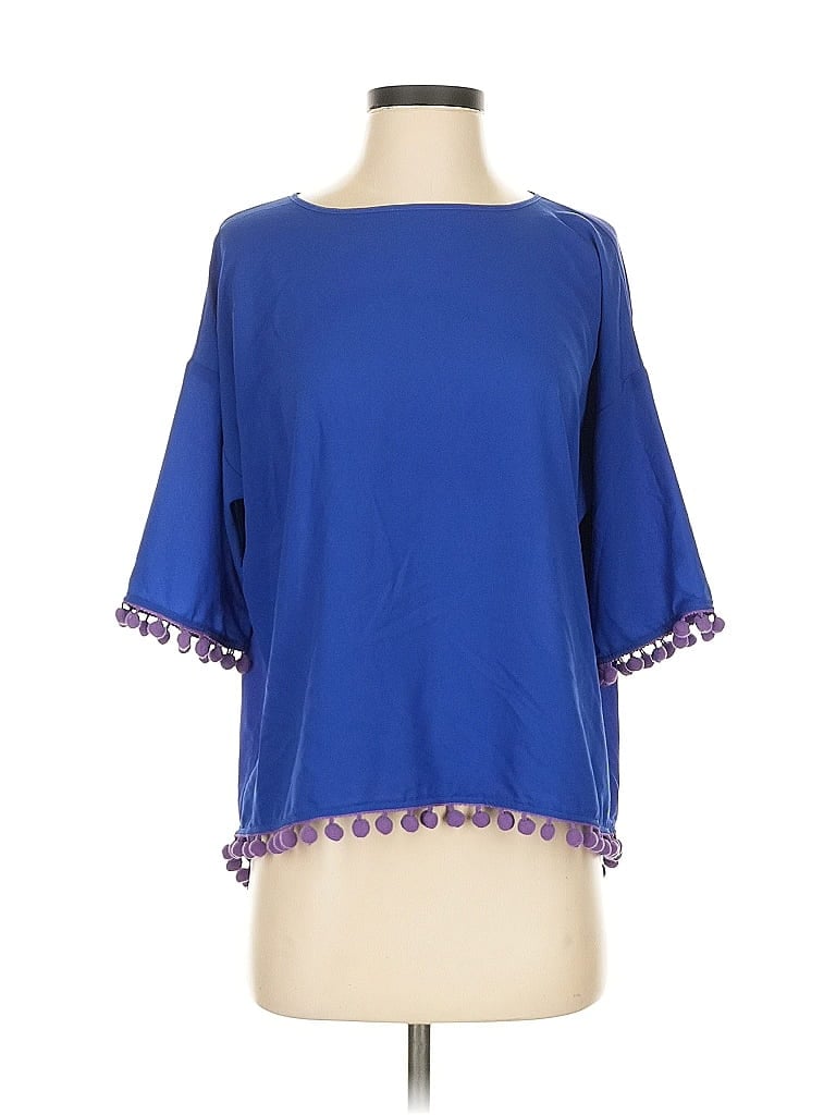 Pre-owned French Connection 3/4 Sleeve Blouse In Blue