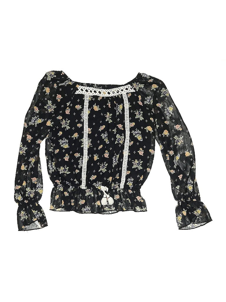 Pre-owned Art Class Kids' Long Sleeve Blouse In Black