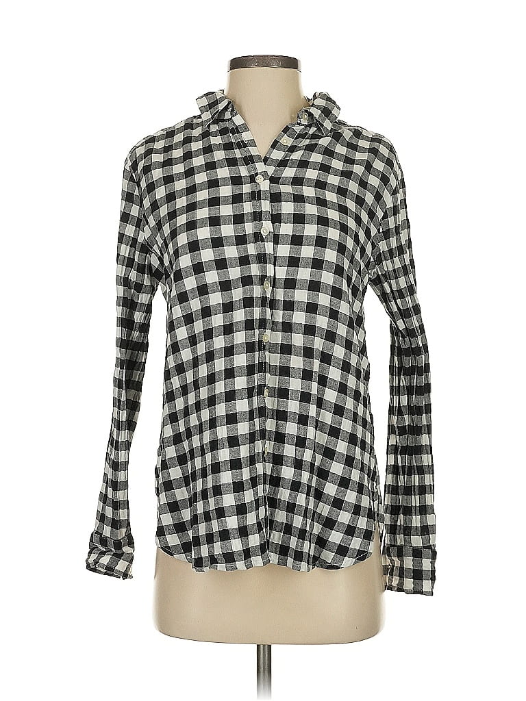 Pre-owned Ann Taylor Loft Long Sleeve Button Down Shirt In Black