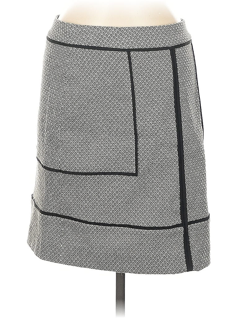 Amanda + Chelsea Houndstooth Gray Casual Skirt Size 6 - photo 1