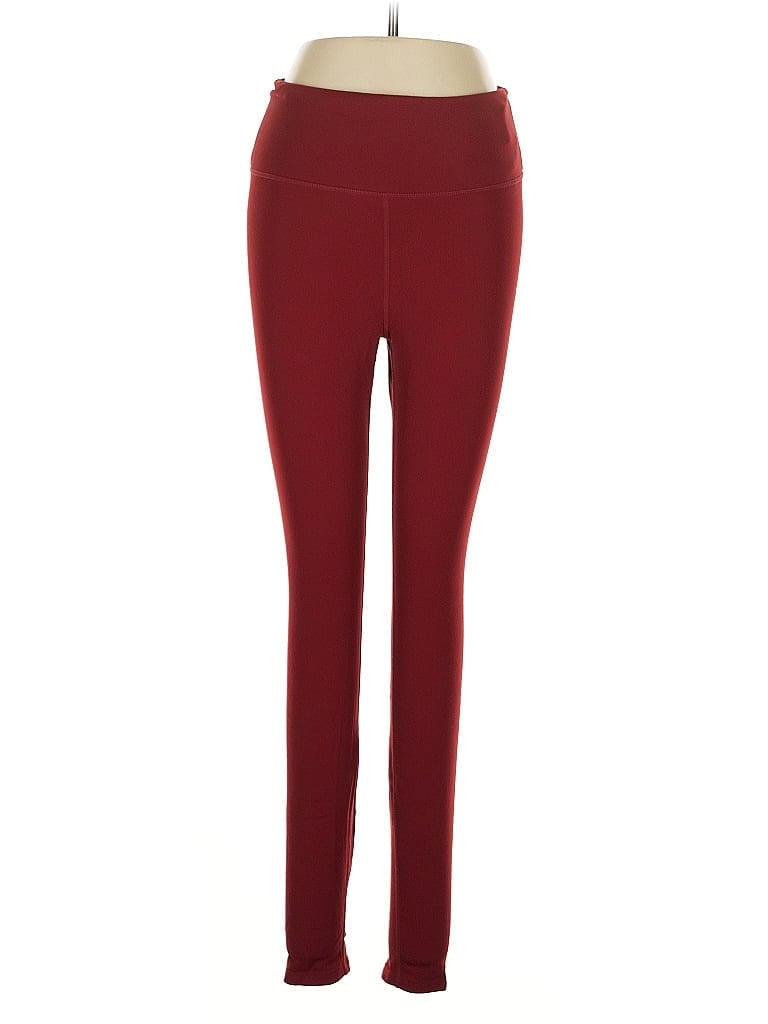 Pre-owned H&m Active Pants In Burgundy