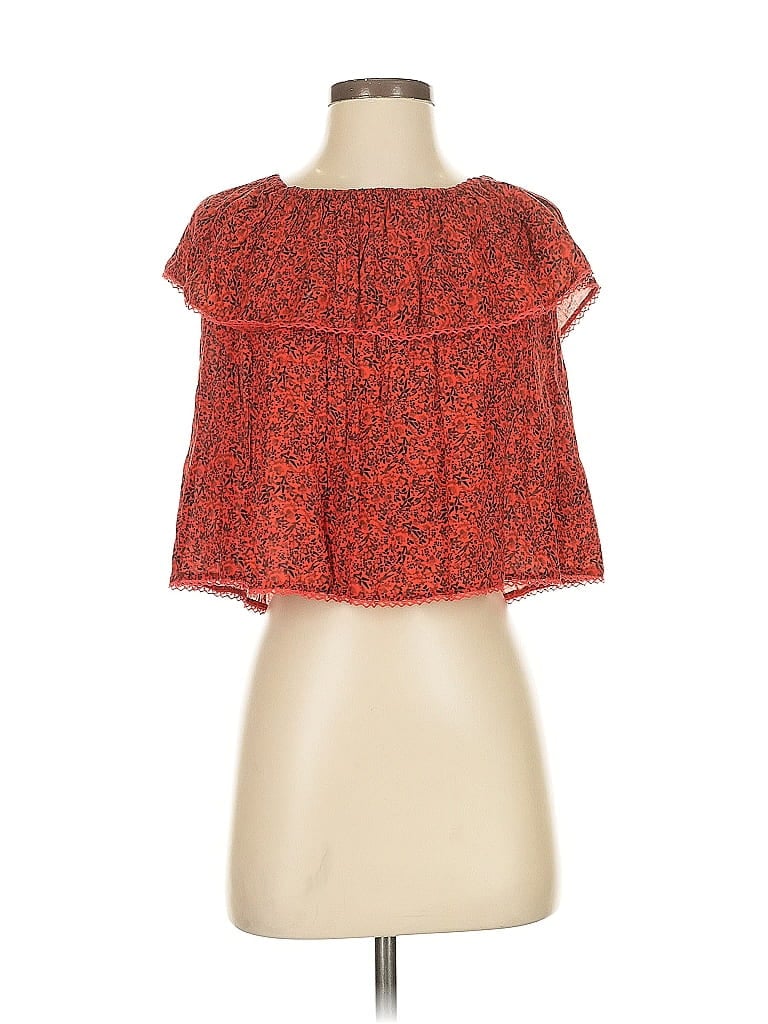 Pre-owned Wilfred Short Sleeve Blouse In Red