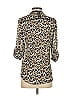 Roar 100% Polyester Animal Print Brown Black 3/4 Sleeve Blouse Size XS - photo 2