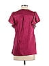 Plastic Island 100% Polyester Burgundy Short Sleeve Blouse Size 2 - 4 - photo 2
