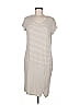 Chico's Stripes Tan White Casual Dress Size Med (1) - photo 1