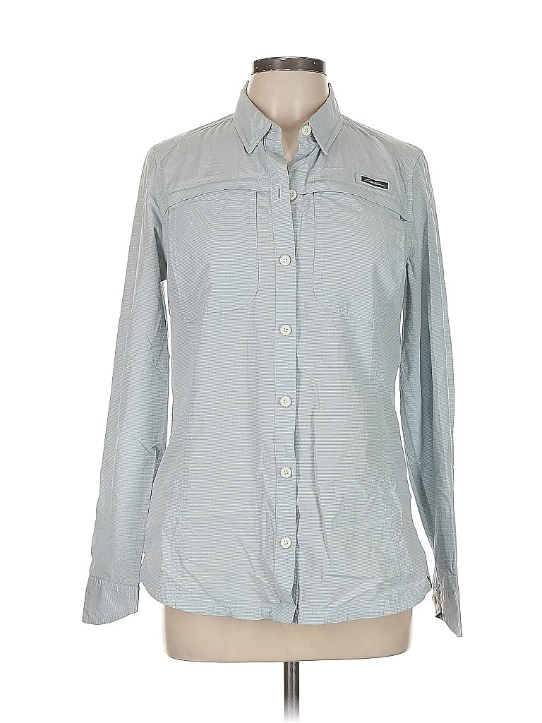 Eddie Bauer Gray Long Sleeve Blouse Size M 65 off