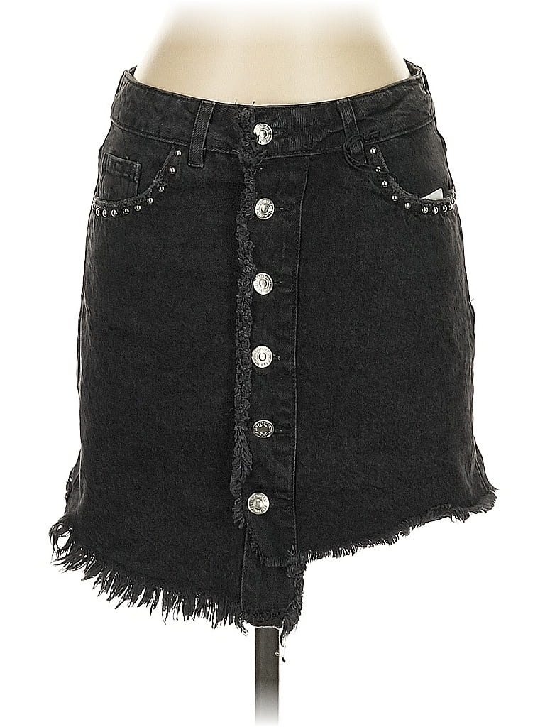 Pre-owned Mng Denim Skirt In Black