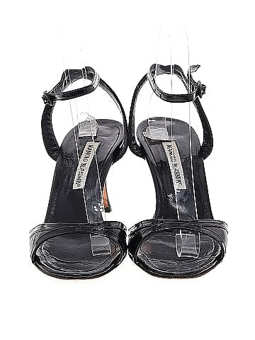Manolo Blahnik Patent Leather Slingback Sandals 75mm (view 2)