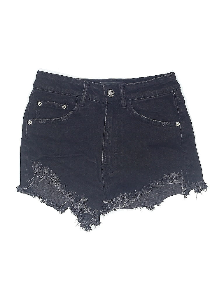 Pre-owned Zara Denim Shorts In Black
