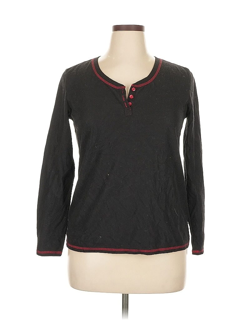 Pre-owned Sonoma Goods For Life Long Sleeve Henley Shirt In Gray