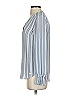 T Tahari 100% Polyester Stripes Gray Long Sleeve Blouse Size XXS - photo 5