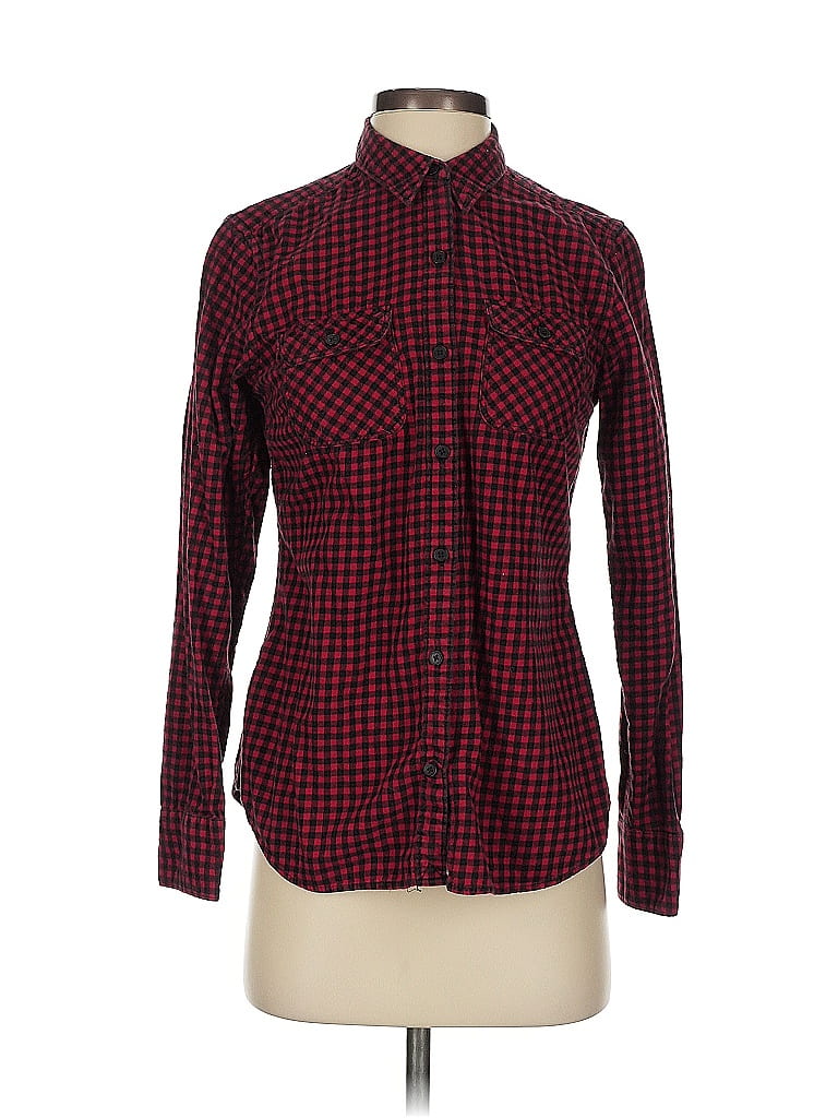 Pre-owned Eddie Bauer Long Sleeve Button Down Shirt In Red