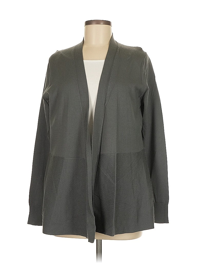 Pre-owned Lands' End Cardigan Sweater In Gray