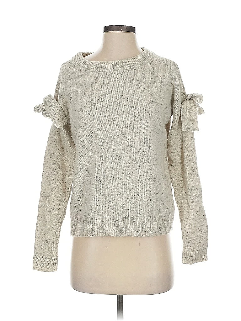 Pre-owned Ann Taylor Wool Pullover Sweater In Gray