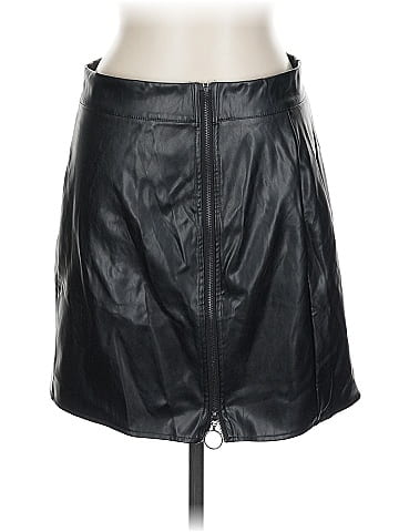 Allegra K Faux Leather Skirt (view 1)
