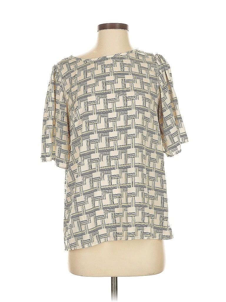 Ann Taylor Factory 100% Polyester Ivory Short Sleeve Blouse Size S - photo 1