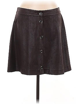 Understated Leather Brown Leather Skirt Size XS