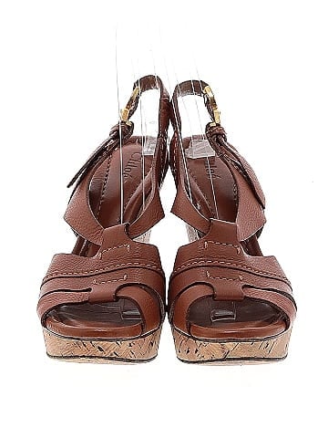 Chloé Leather Cork Wedges (view 2)