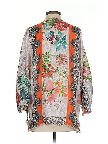 Johnny Was 3/4 Sleeve Silk Top (view 2)
