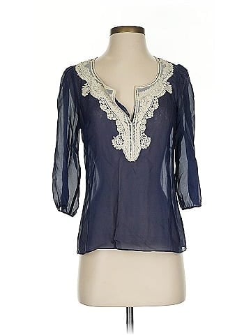 Fei 3/4 Sleeve Silk Top (view 1)
