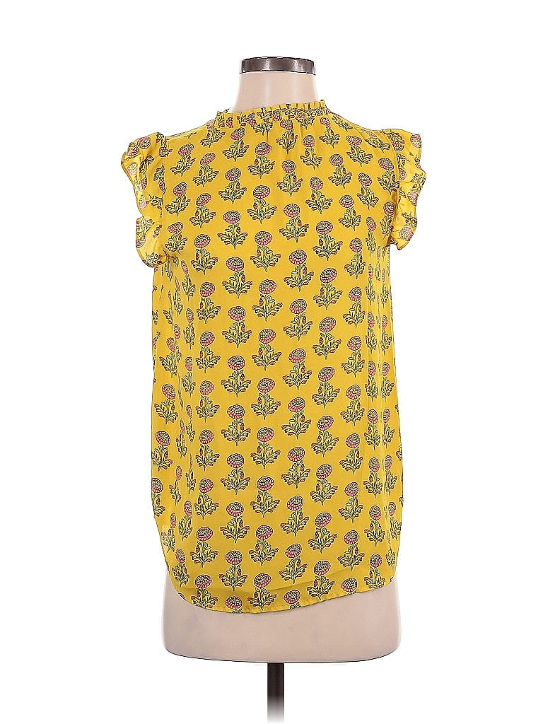 Click to view more detailed imagery on our partner's website Pre-owned Ann Taylor Loft Short Sleeve Blouse In Yellow