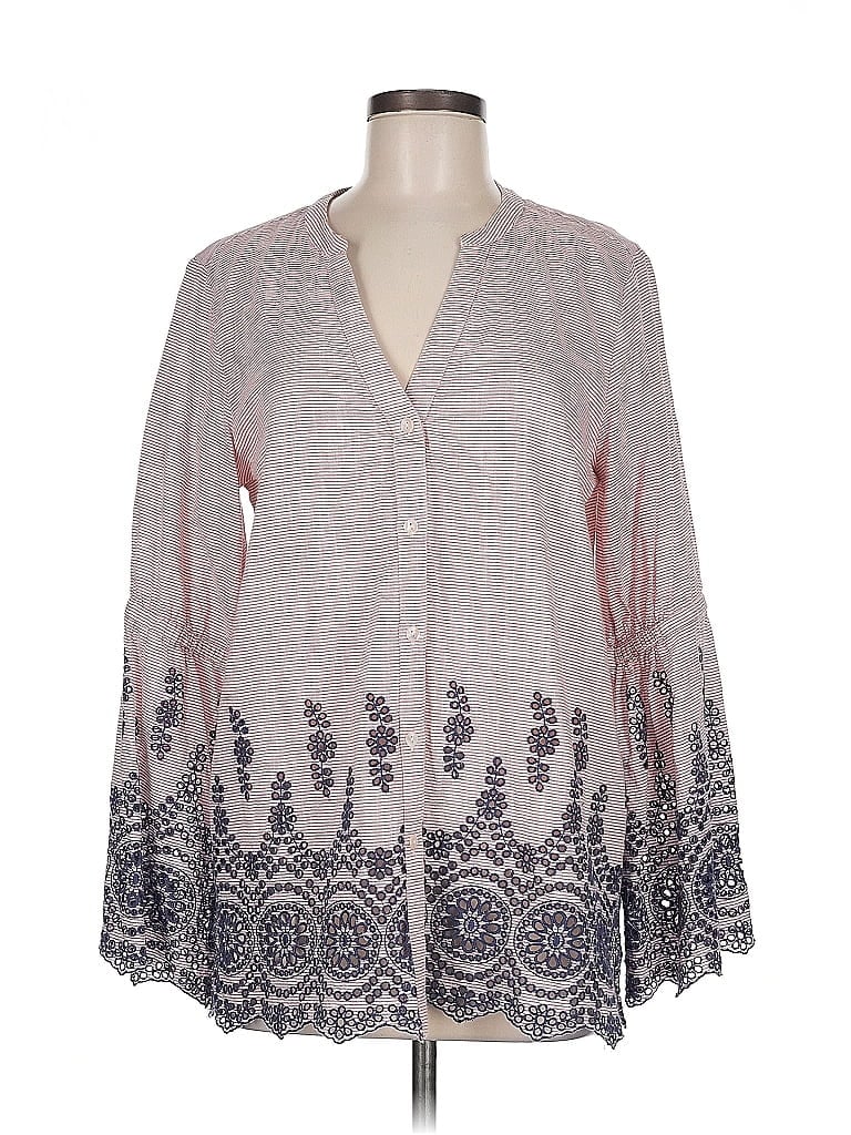 NIC + ZOE Pre-owned Long Sleeve Blouse In Pink