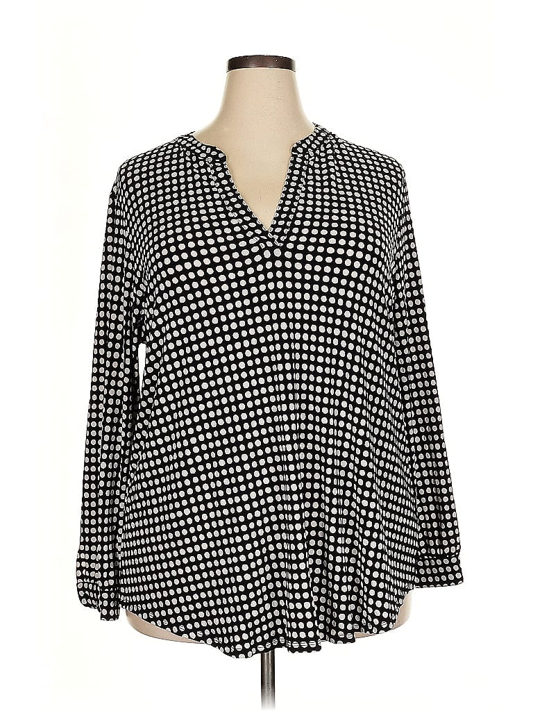 Anne Klein Women's Front Pockets Knit Top Black Size Medium