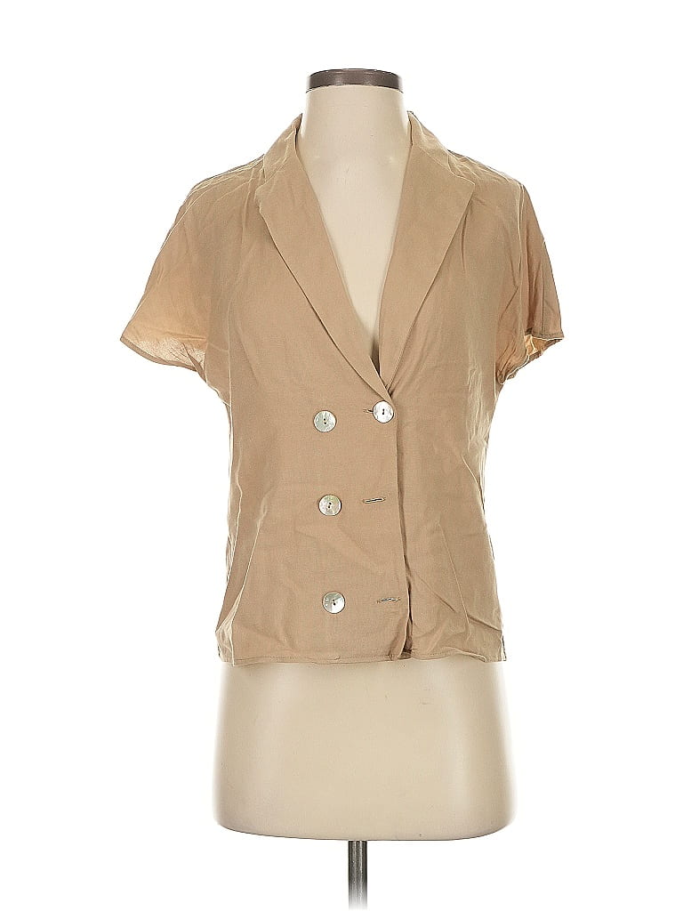 Pre-owned Zara Trf Short Sleeve Blouse In Brown