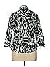 Foxcroft Animal Print Silver Gray 3/4 Sleeve Button-Down Shirt Size 14 - photo 2