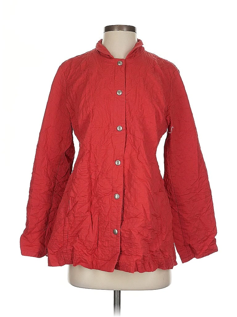 EILEEN FISHER Pre-owned 3/4 Sleeve Button Down Shirt In Red