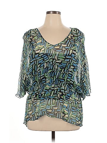 ECI 3/4 Sleeve Silk Top (view 1)