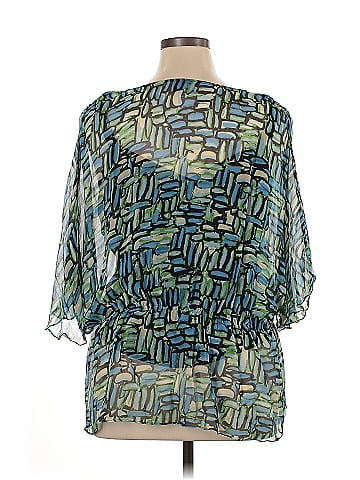 ECI 3/4 Sleeve Silk Top (view 2)