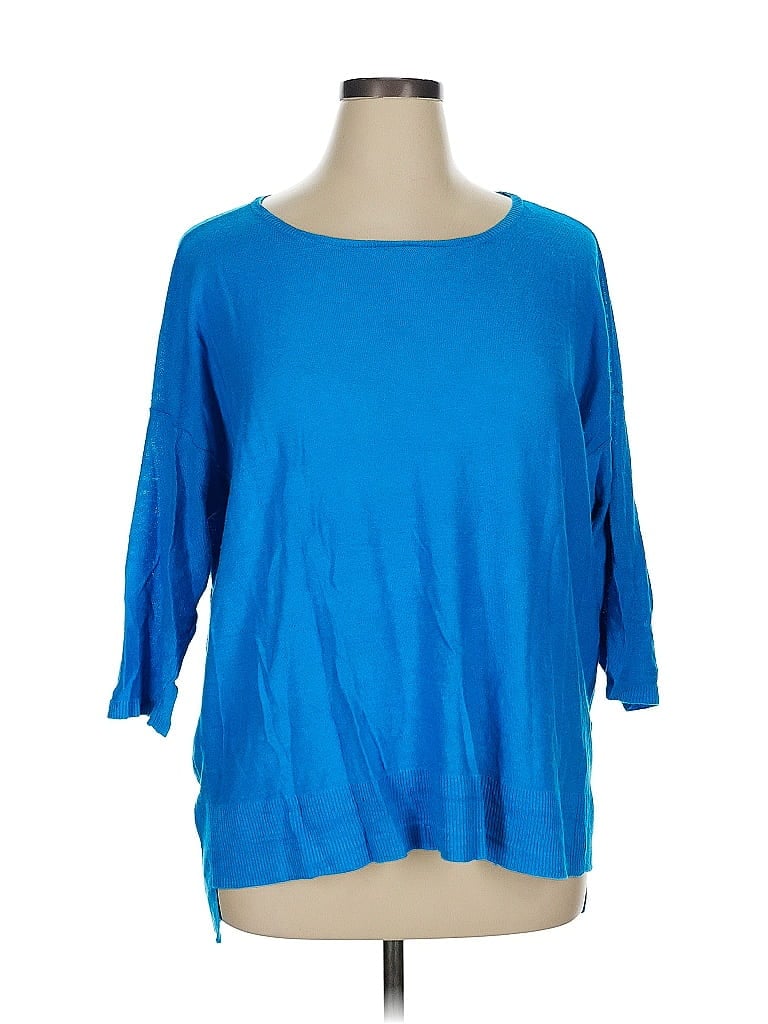Foxcroft Solid Blue Pullover Sweater Size 1X - photo 1