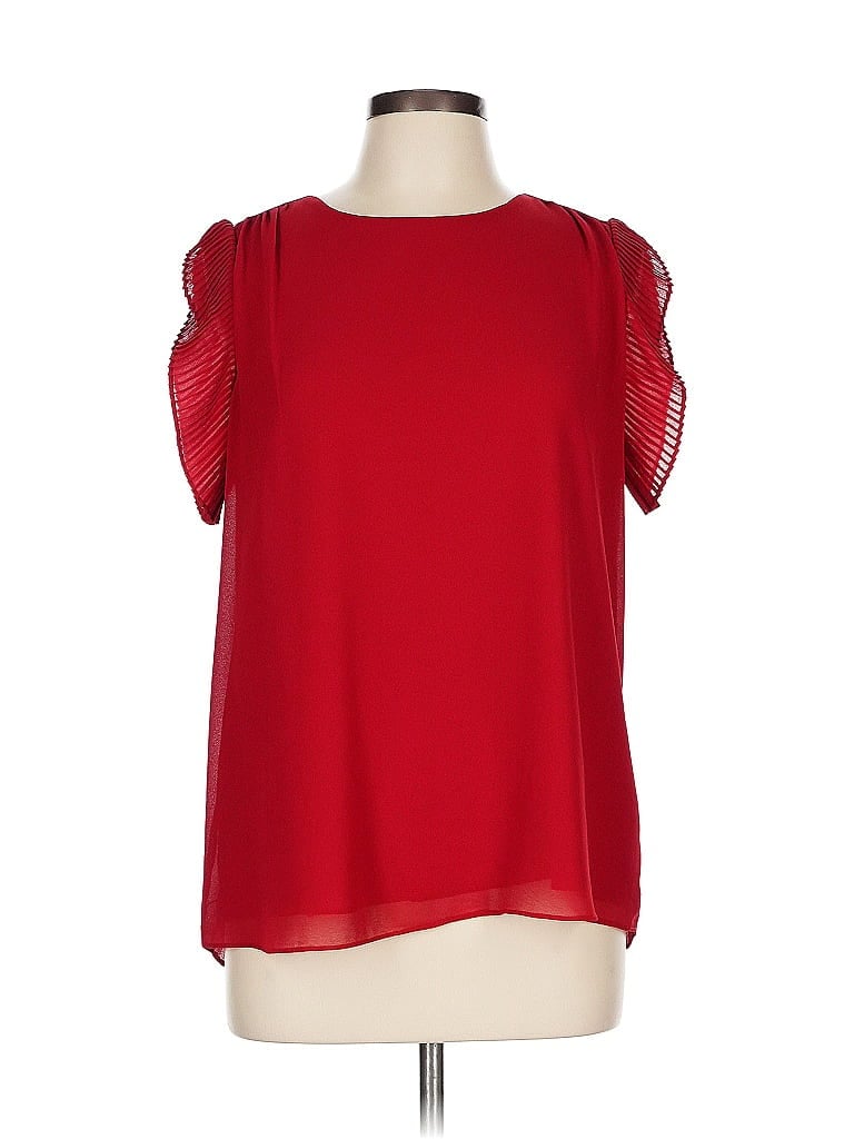 Pre-owned Naked Zebra Short Sleeve Blouse In Red