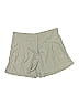 Liquid 100% Silk Solid Green Khaki Shorts Size 2 - photo 1