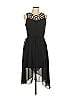 Studio Y 100% Polyester Solid Black Cocktail Dress Size L - photo 1