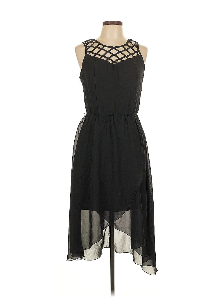 Studio Y 100% Polyester Solid Black Cocktail Dress Size L - photo 1