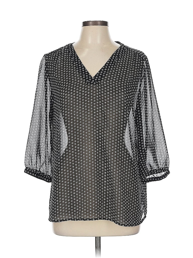 Pre-owned Old Navy 3/4 Sleeve Blouse In Black