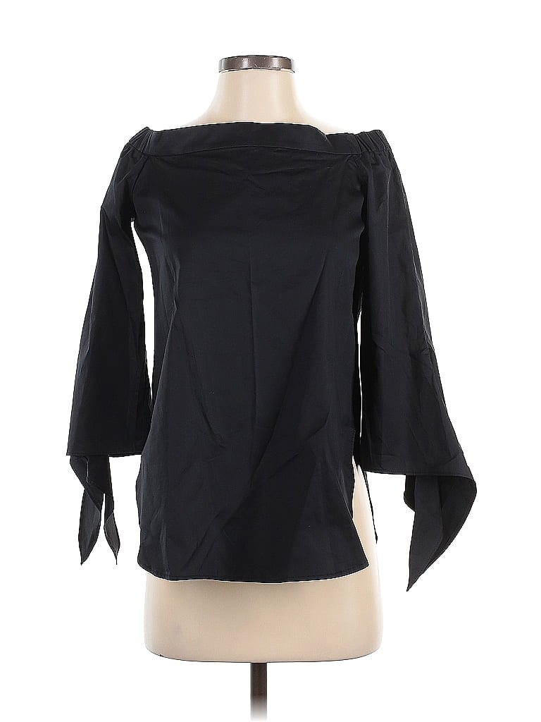 Pre-owned Tibi 3/4 Sleeve Blouse In Black