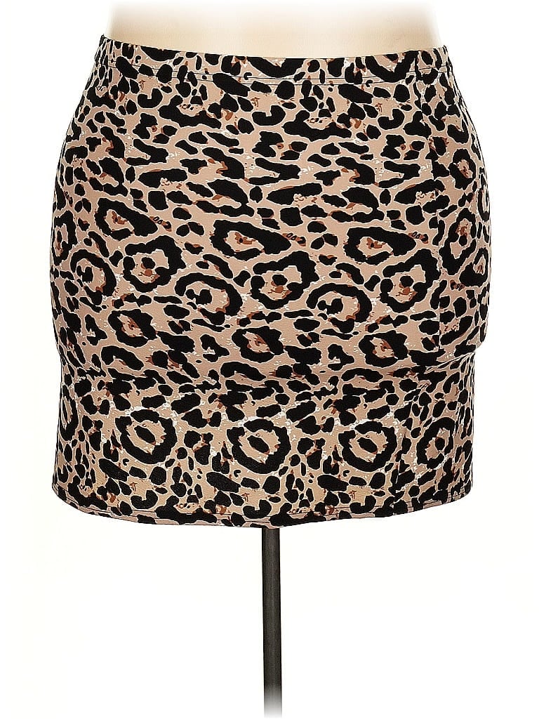 Pre-owned Shein Curve Casual Skirt In Brown