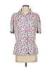 Oscar De La Renta Expressions 100% Polyester Pink Short Sleeve Blouse Size 10 - photo 1