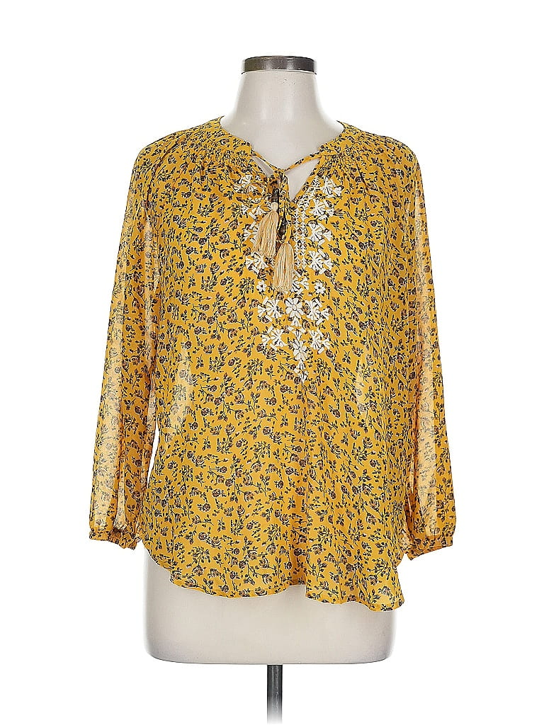 Pre-owned Mason & Belle 3/4 Sleeve Blouse In Yellow